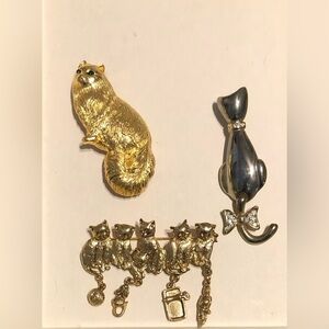 Lot Of 3 Cat Pins
